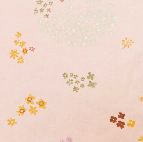 Baumwolle beschichtet - Blumen - rosa metallic - Crafted Nature - Rico Design